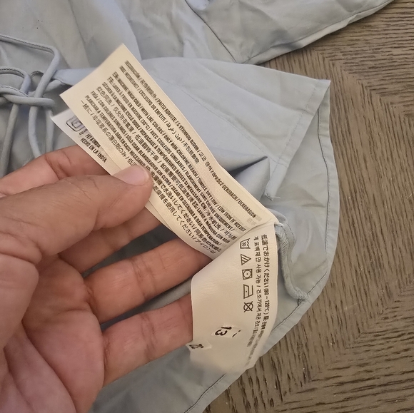 Abercrombie & Fitch Tie Front Long Sleeves Shirt Size Small In Blue - Picture 6 of 12